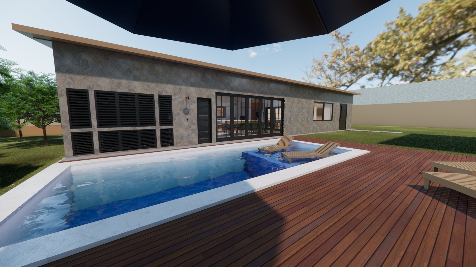 Casa térrea com piscina
